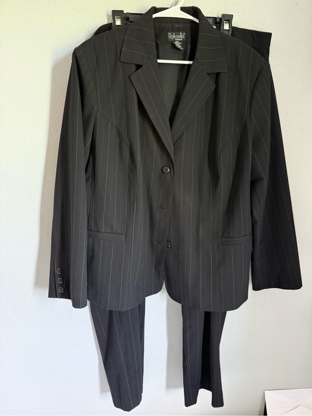 Rafaella Black Pinstripe Women's Suit Jacket and Pants